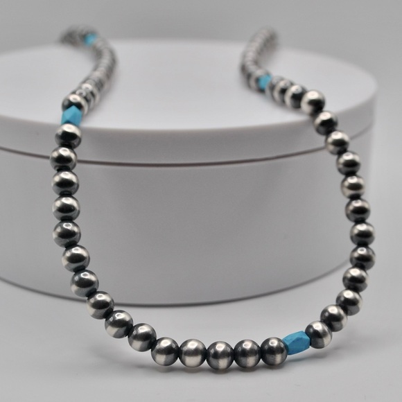 Navajo Pearl & Turquoise Necklace - Picture 1 of 4